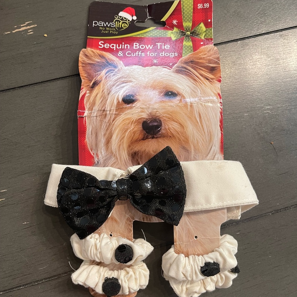 Pet bow tie and cuffs